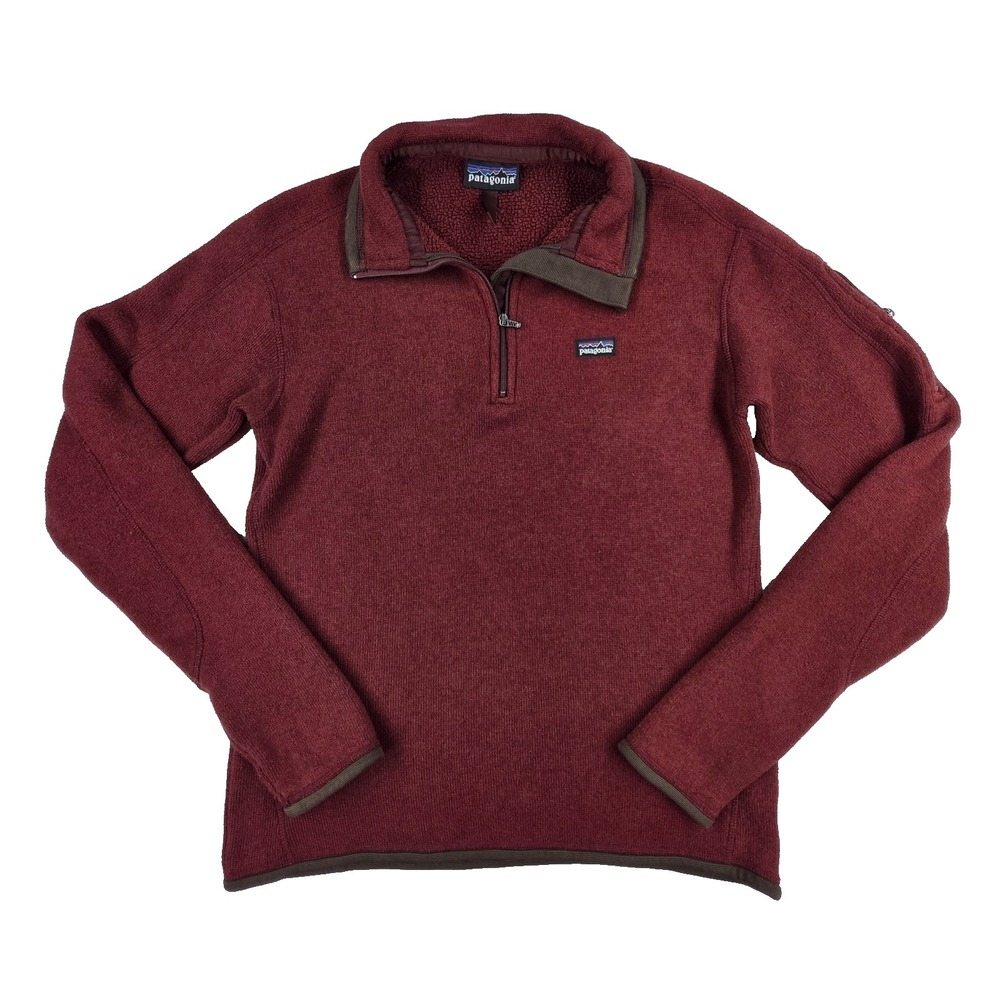 Patagonia Better Sweater 1/4 Zip Red Womens Medium 25617 Bergundy Red - Picture 1 of 9